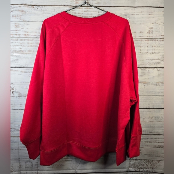 NWOT Zenana Outfitters Vibrant Red Crewneck Womens Plus Size 2X Sweater - Picture 2 of 5